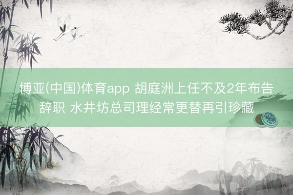 博亚(中国)体育app 胡庭洲上任不及2年布告辞职 水井坊总司理经常更替再引珍藏