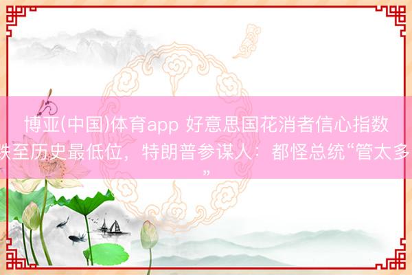 博亚(中国)体育app 好意思国花消者信心指数跌至历史最低位，特朗普参谋人：都怪总统“管太多”