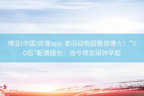 博亚(中国)体育app 老旧动物园整宿爆火！“00后”配偶园长：当今得定闹钟早起