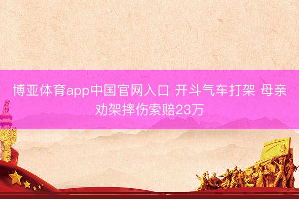 博亚体育app中国官网入口 开斗气车打架 母亲劝架摔伤索赔23万