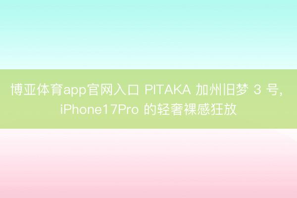 博亚体育app官网入口 PITAKA 加州旧梦 3 号， iPhone17Pro 的轻奢裸感狂放