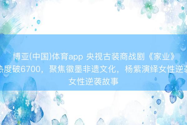 博亚(中国)体育app 央视古装商战剧《家业》首播热度破6700，聚焦徽墨非遗文化，杨紫演绎女性逆袭故事