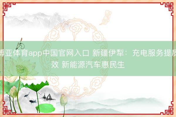 博亚体育app中国官网入口 新疆伊犁：充电服务提质效 新能源汽车惠民生