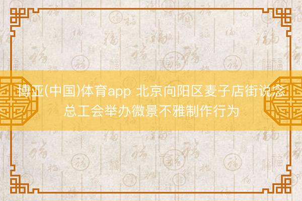 博亚(中国)体育app 北京向阳区麦子店街说念总工会举办微景不雅制作行为
