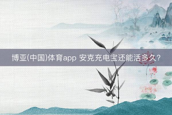 博亚(中国)体育app 安克充电宝还能活多久?